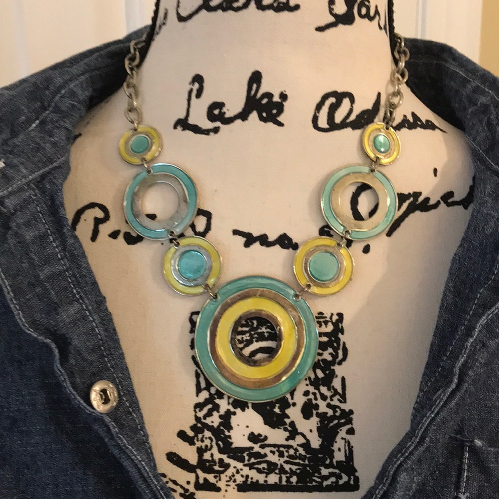Turquoise circle necklace